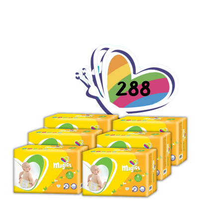 Caja de Pañales Magics EasySoft Talla 4 (9-14Kg) 288 Unds