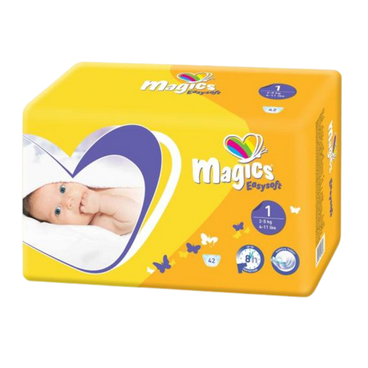 Paquete de Pañales Magics Baby EasySoft Talla 1 (2-5Kg). 42Unds