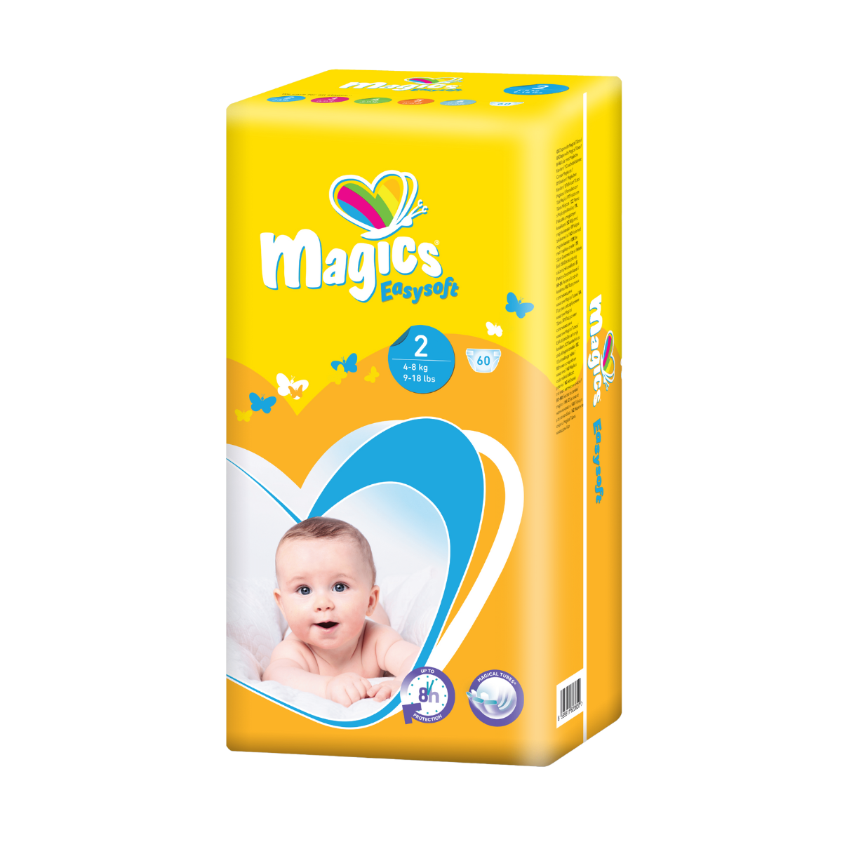Paquete de Pañales Magics EasySoft Talla 2 (4-8Kg) 60 Unds